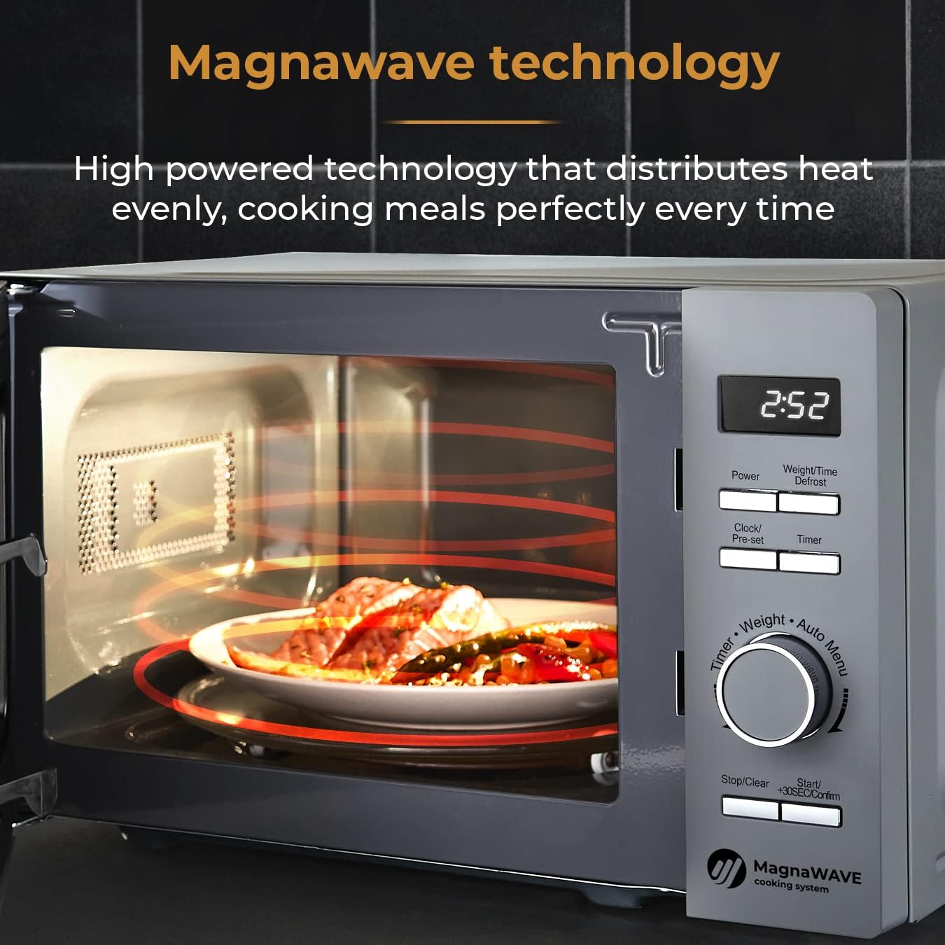 Tower T24039GRY Renaissance 20L Microwave with 5 Power Settings and MagnaWave technology, Grey - Amazing Gadgets Outlet