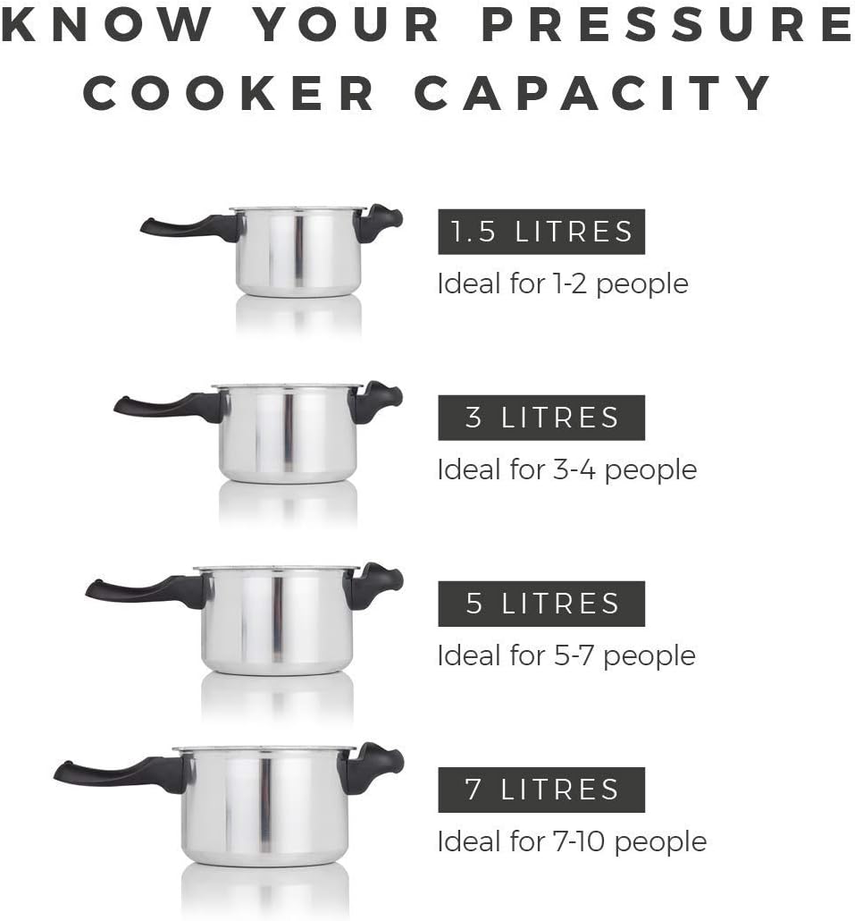 Tower T80244 6L/22cm Pressure Cooker with Steamer Basket, Stainless Steel, Silver - Amazing Gadgets Outlet