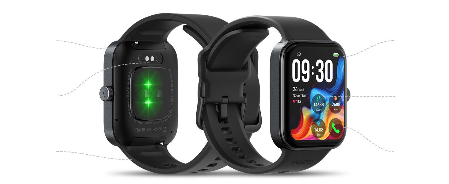 TOZO S4 AcuFit One Smart Watch 1.78" AMOLED Screen for Men Women, Bluetooth Call Dial Fitness Tracker, Heart Rate and Blood Oxygen, Sleep Monitor, IP68 Waterproof, Workout for iOS Android - Amazing Gadgets Outlet