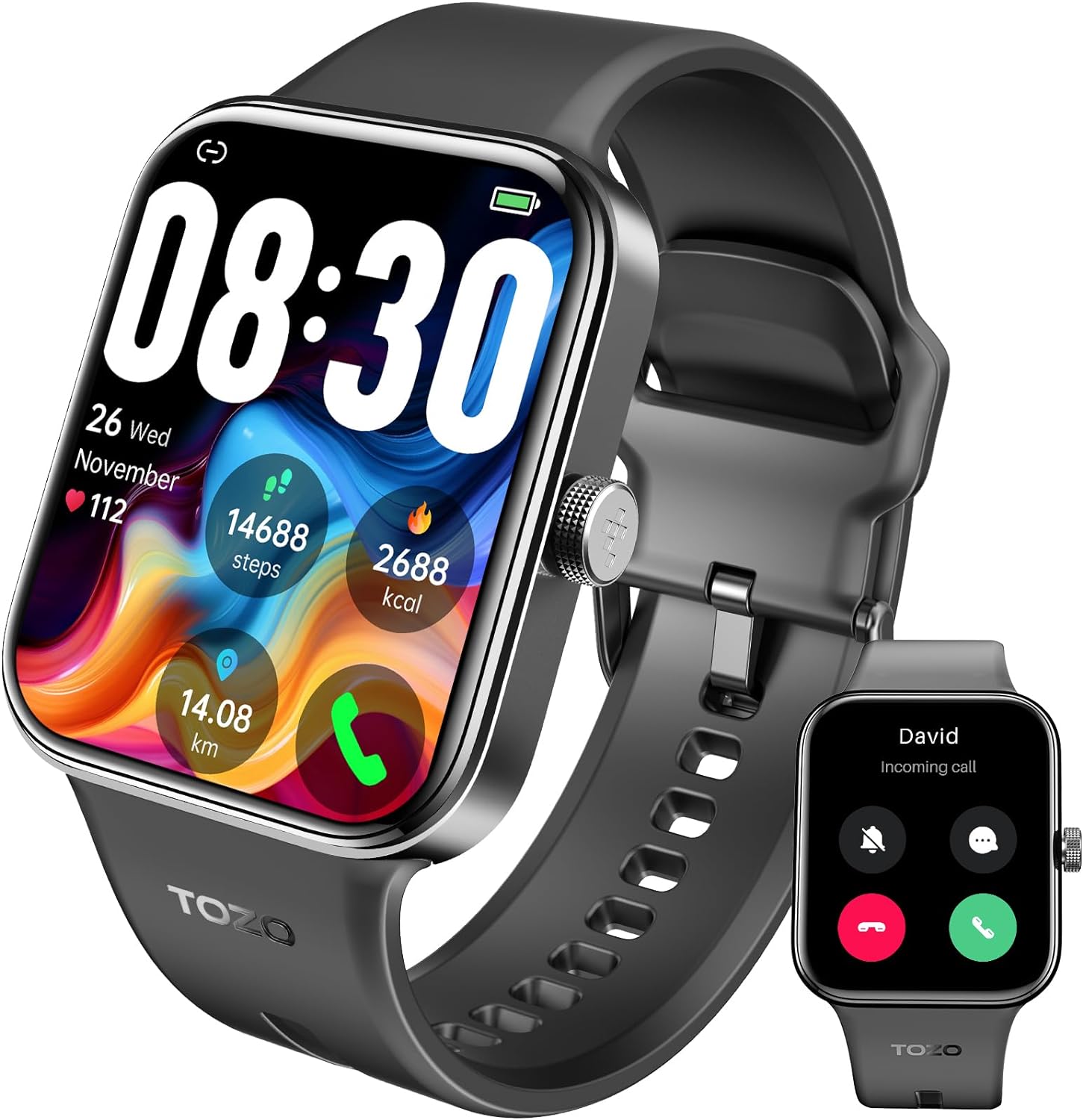 TOZO S4 AcuFit One Smart Watch 1.78" AMOLED Screen for Men Women, Bluetooth Call Dial Fitness Tracker, Heart Rate and Blood Oxygen, Sleep Monitor, IP68 Waterproof, Workout for iOS Android - Amazing Gadgets Outlet