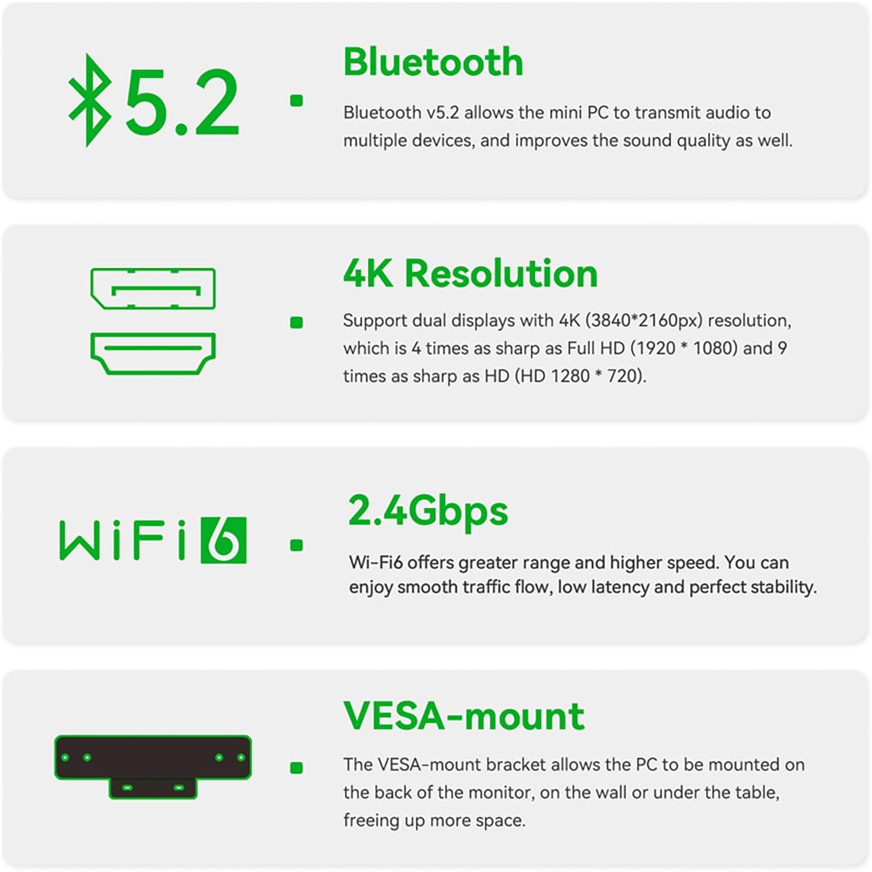 TRIGKEY G12 12th Gen Mini PC Core I5 - 12450H(Up to 3.6GHz) 16GB DDR4 500B NVME PCIE4.0 SSD 100W Micro Computer, 1000M Lan/DP(144Hz)+HDMI(60Hz) Output/WIFI 6,BT 5.2 for Home/Office/Gaming - Amazing Gadgets Outlet