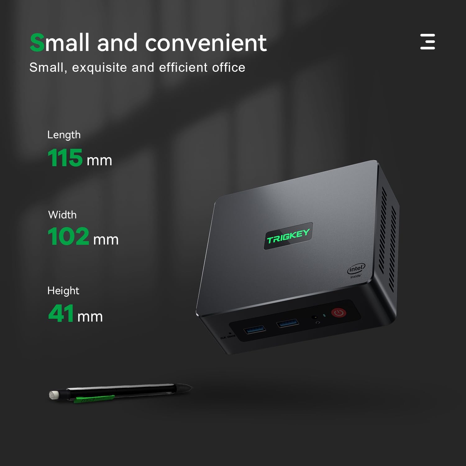 TRIGKEY Mini PC Latest 12th Gen Intel Alder Lake - N95 Processor (up to 3.40GHz) Green G4 Mini Computer 11 Pro, 16G DDR4 RAM 500G M.2 NVME PCIE SSD Micro PC, Dual HDMI, WiFi 5, BT 4.2, USB 3.2. Gen 2 - Amazing Gadgets Outlet