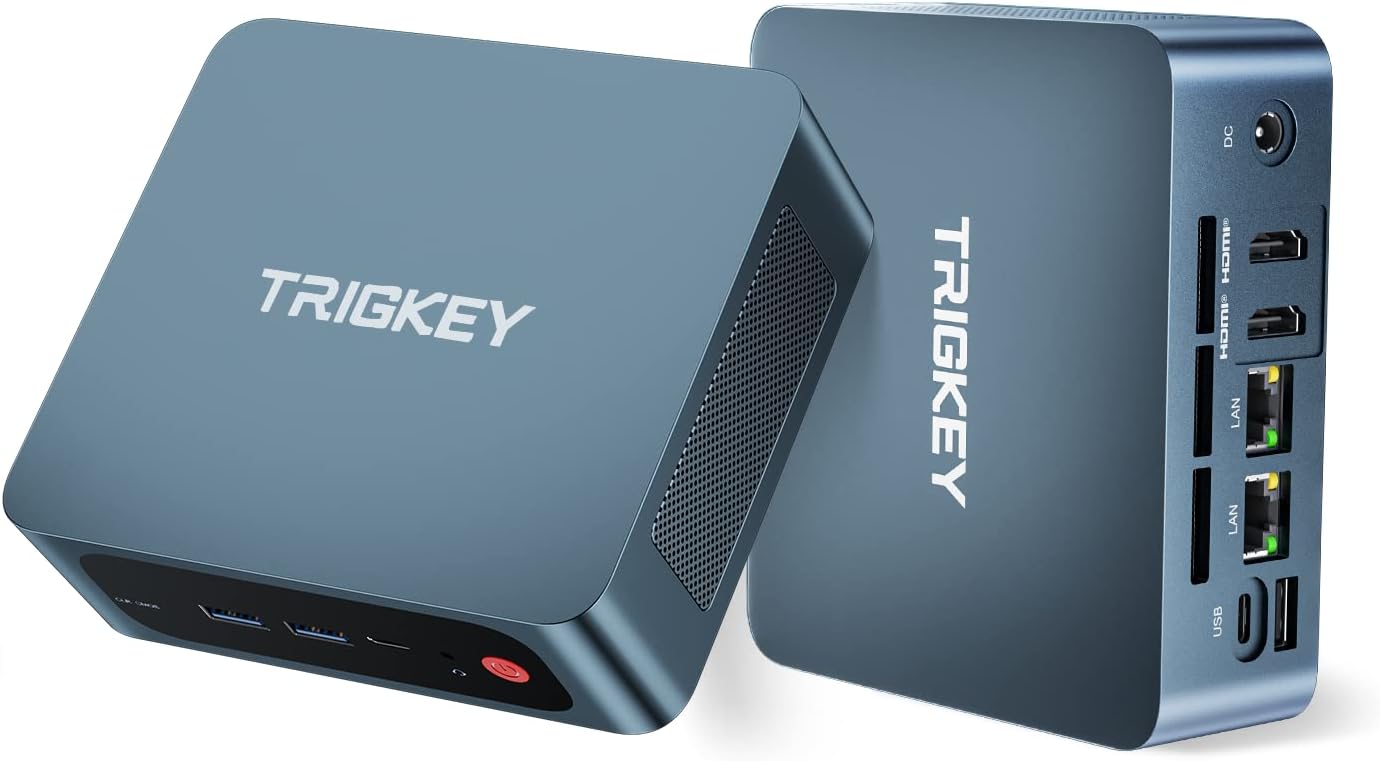 TRIGKEY Mini PC Latest 12th Gen Intel Alder Lake - N95 Processor (up to 3.40GHz) Green G4 Mini Computer 11 Pro, 16G DDR4 RAM 500G M.2 NVME PCIE SSD Micro PC, Dual HDMI, WiFi 5, BT 4.2, USB 3.2. Gen 2 - Amazing Gadgets Outlet