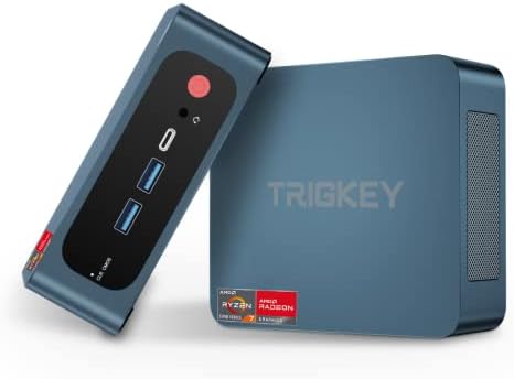 TRIGKEY S5 AMD Mini PC, Ryzen 7 5700U (Up to 4.3 GHz) 8 - Core 16Thread Mini Desktop, Micro Computer, 16GB DDR4 3200MHz | 500GB 3000MB/S NVME SSD, Small Gaming PC 4K Dual Displays, WiFi 6+BT5.2, USB3.2 - Amazing Gadgets Outlet