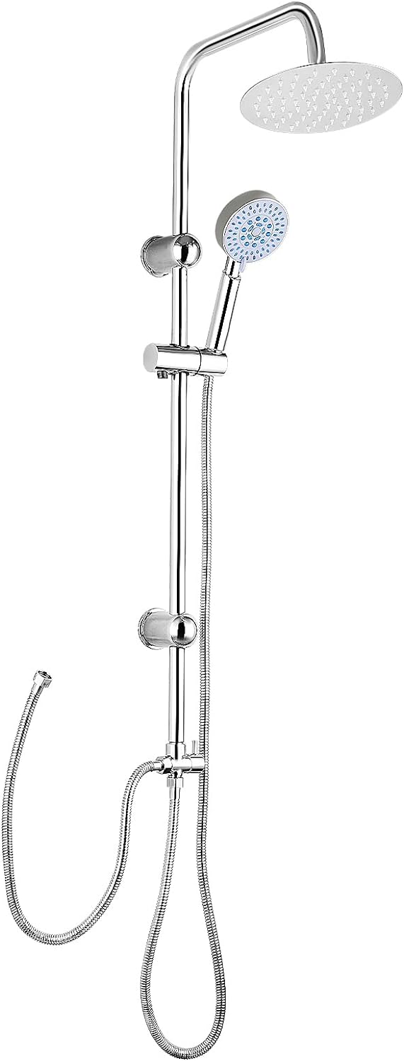 Trintion Shower Set Mixer Shower Set with 8 Inches Overhead Rain Shower Mixer Wall Mounted Adjustable Temperature Twin Head Shower System   Import  Single ASIN  Import  Multiple ASIN ×Product customization General Description Gallery - Amazing Gadgets Outlet