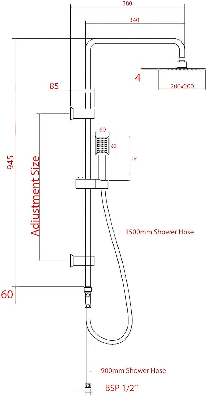 Trintion Shower Set Mixer Shower Set with 8 Inches Overhead Rain Shower Mixer Wall Mounted Adjustable Temperature Twin Head Shower System   Import  Single ASIN  Import  Multiple ASIN ×Product customization General Description Gallery - Amazing Gadgets Outlet