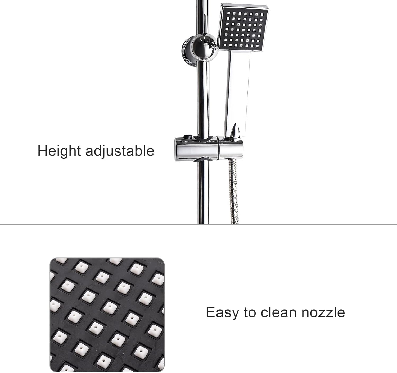 Trintion Shower Set Mixer Shower Set with 8 Inches Overhead Rain Shower Mixer Wall Mounted Adjustable Temperature Twin Head Shower System   Import  Single ASIN  Import  Multiple ASIN ×Product customization General Description Gallery - Amazing Gadgets Outlet