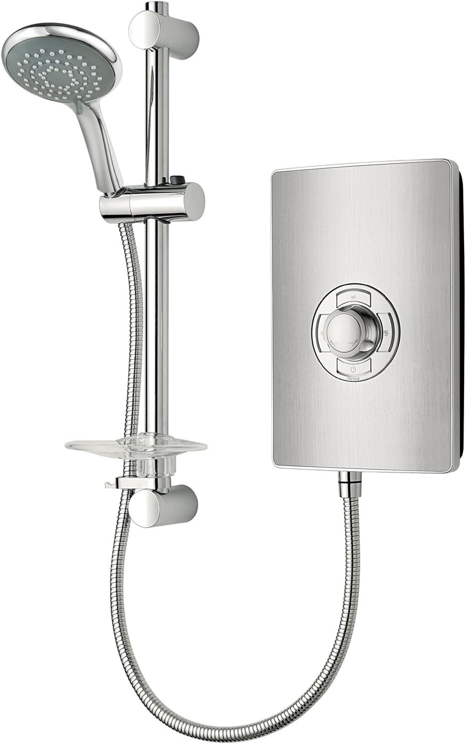 Triton Showers RECOL209BRSTL Collection II Contemporary Electric Shower, Brushed Steel, 9.5 KW - Amazing Gadgets Outlet