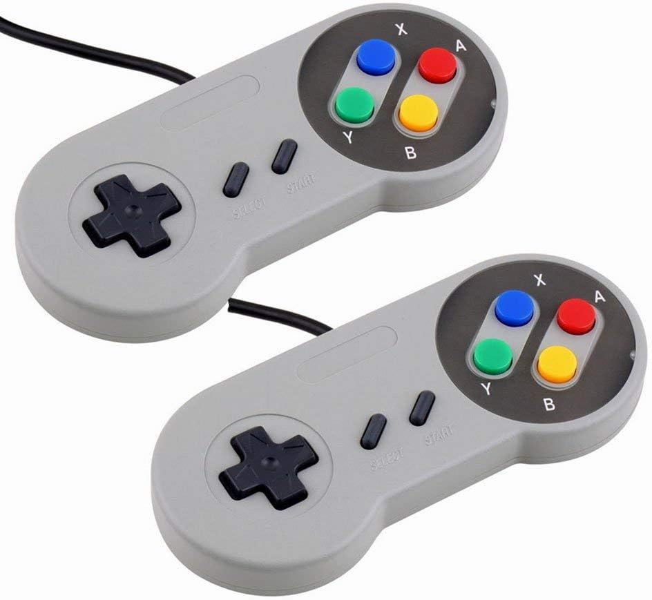 TRIXES 2x Retro Replacement Gaming Controllers, Game Controller, Gaming Accessories, Gamepad, Gaming, Gaming Console Accessories, Gamepads for Use with SNES - Amazing Gadgets Outlet