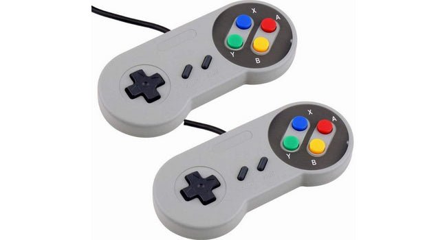 TRIXES 2x Retro Replacement Gaming Controllers, Game Controller, Gaming Accessories, Gamepad, Gaming, Gaming Console Accessories, Gamepads for Use with SNES - Amazing Gadgets Outlet