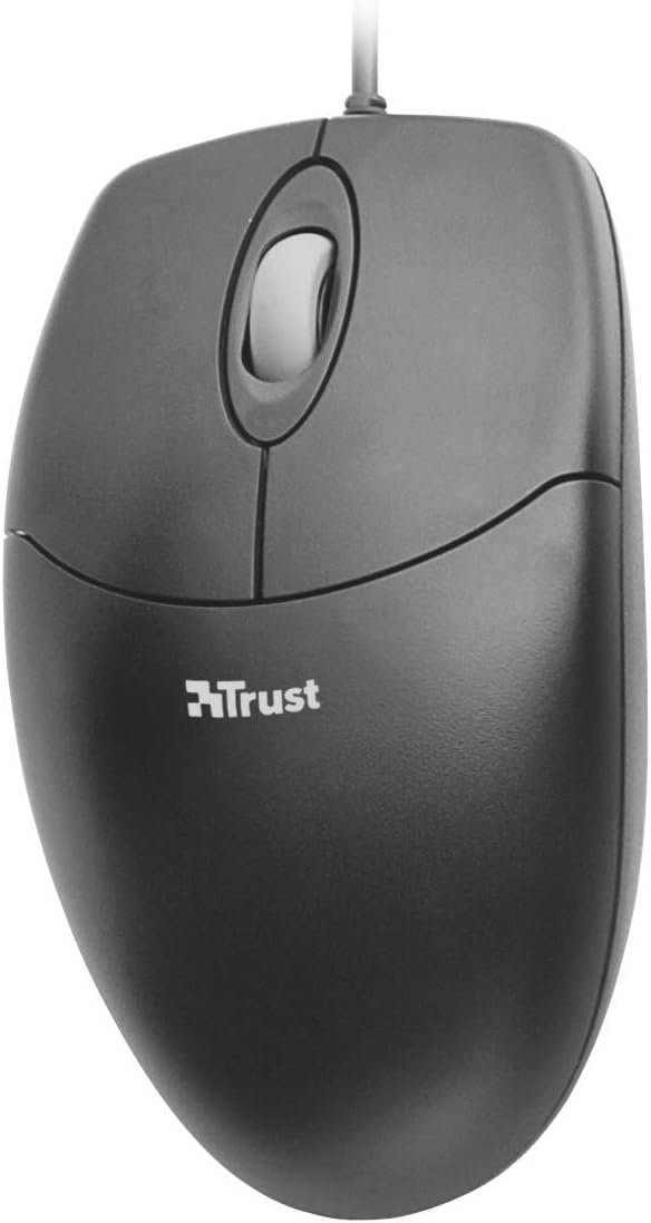 Trust Basi Optical Wired Mouse for Computer and Laptop, 1000 DPI, 3 Buttons, Left and Right Hand Users - Black - Amazing Gadgets Outlet