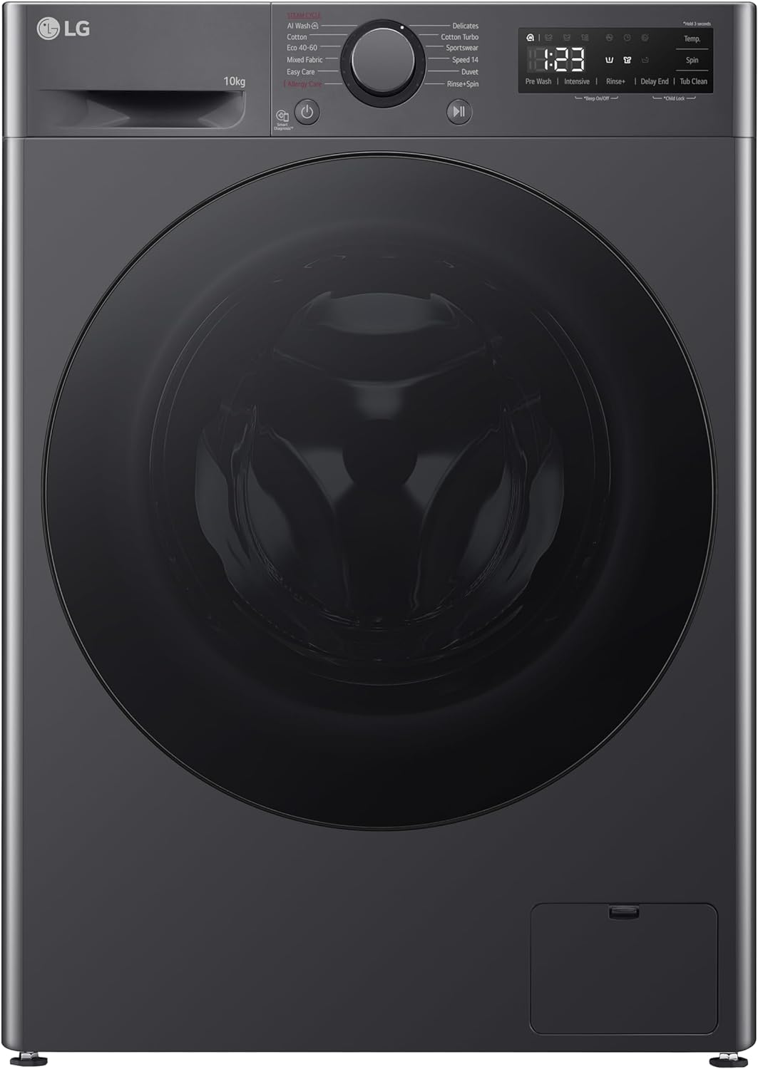 TurboWash™ 10kg Washing Machine with 1400 rpm, A Energy Rated, Steam™, AI DD™ in Slate Grey - Amazing Gadgets Outlet