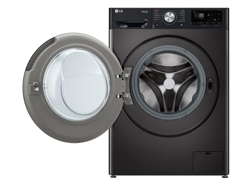 TurboWash™ 11kg Washing Machine with 1400 rpm, Steam™, AI DD™, A Energy Rated in Black Metallic - Amazing Gadgets Outlet