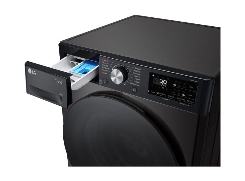 TurboWash™ 11kg Washing Machine with 1400 rpm, Steam™, AI DD™, A Energy Rated in Black Metallic - Amazing Gadgets Outlet