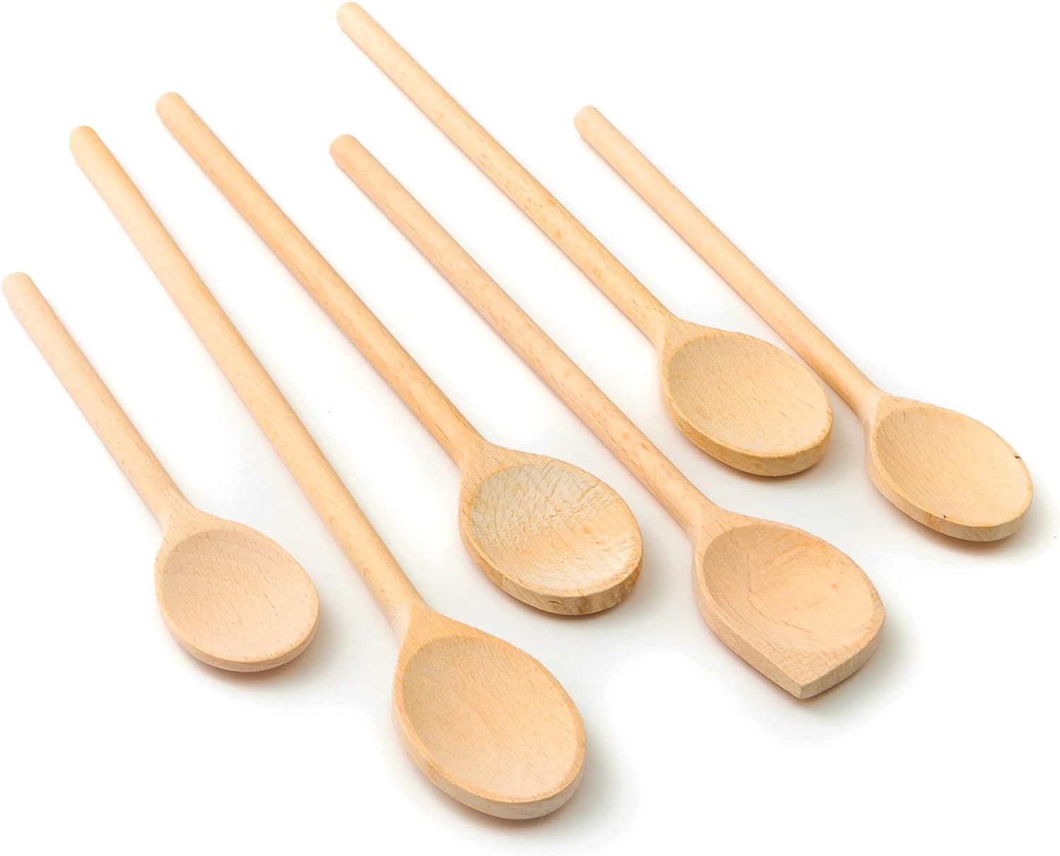 tuuli Kitchen 6 Piece Wooden Cooking Spoons Kitchen Utensil Set (6x Cooking Spoon 18cm - 35cm lenght) - Amazing Gadgets Outlet