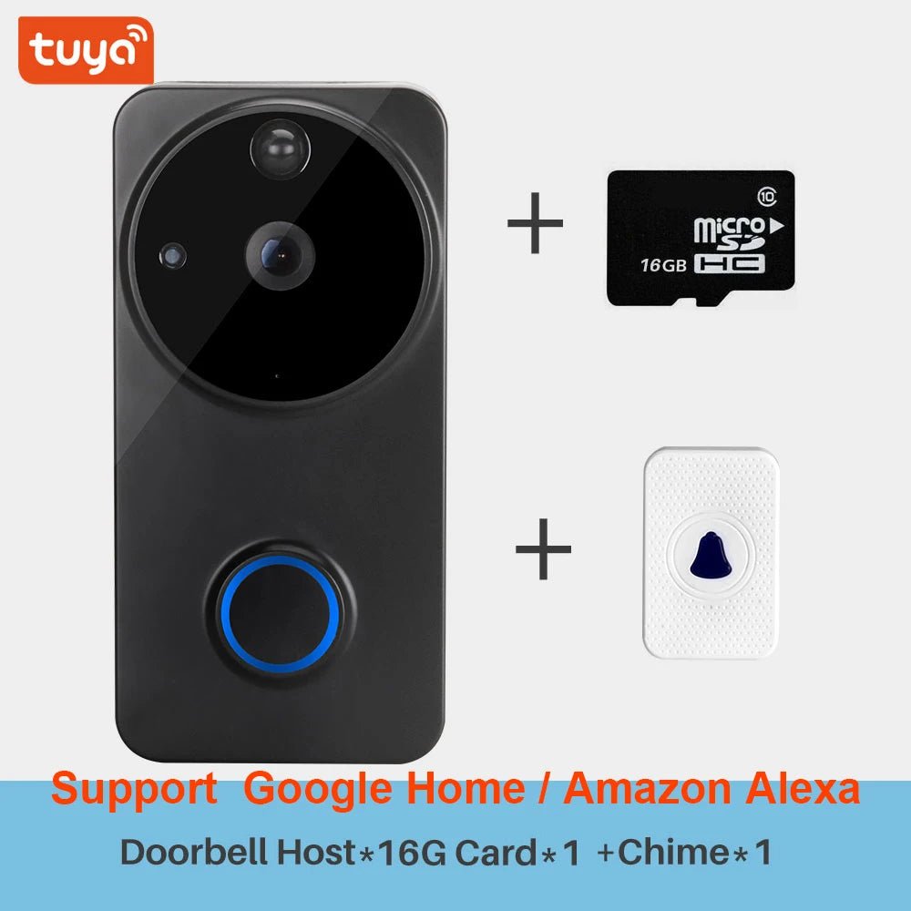 Tuya 1080P wifi video doorbell Alexa Google Home IP54 Waterproof Outdoor Wireless Smart Video Doorbell Intercom Camera WiFi - Amazing Gadgets Outlet