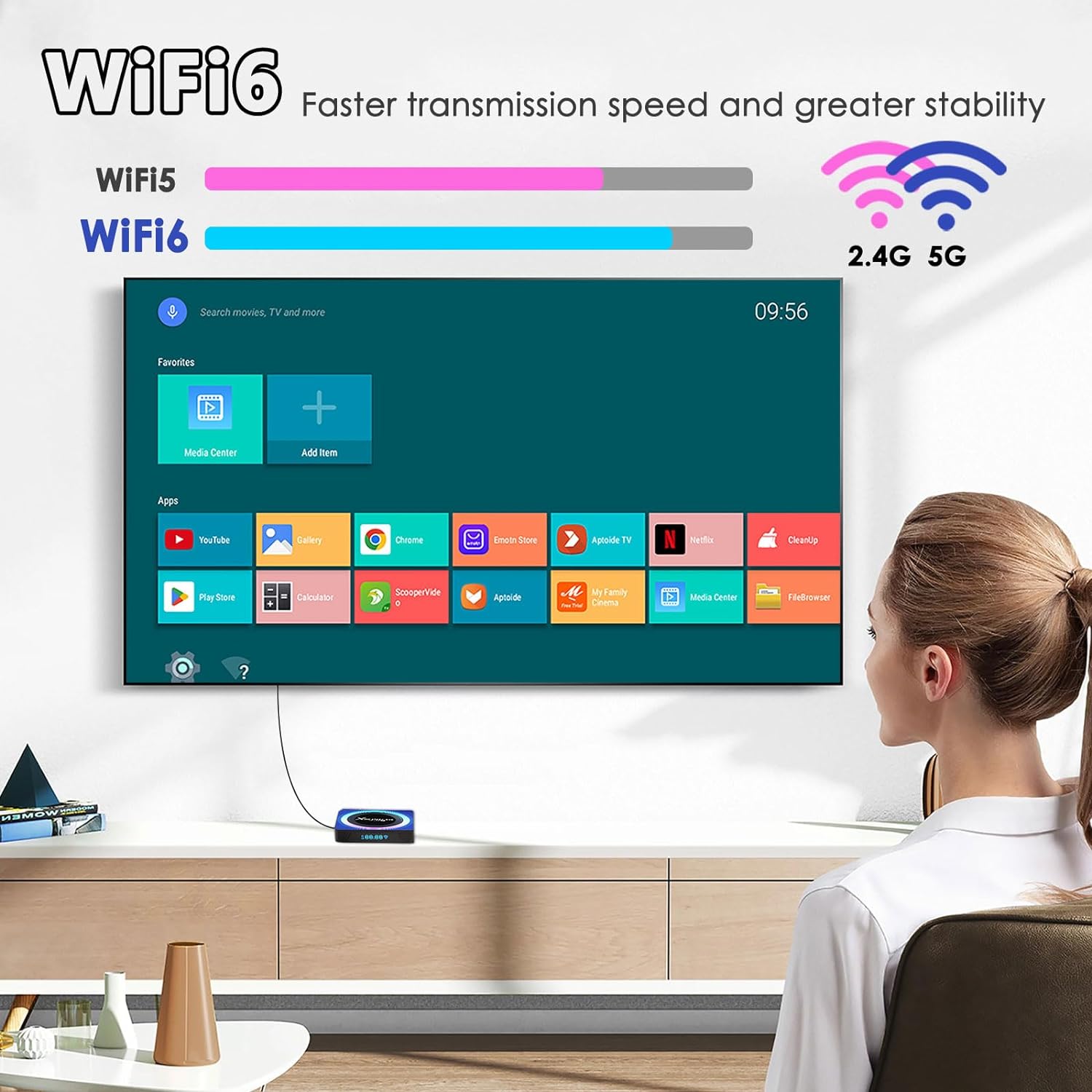 TV Box Android 2023,Android 13.0 Box 8K,4GB Ram 32GB Rom RK3528 Quad - Core 64bit Cortex - A53,Support Wifi6,HDR10+,2.4G+5G Dual Wifi,Bluetooth 5.0,100M Ethernet,Smart Box with Mini Wireless Keyboard - Amazing Gadgets Outlet