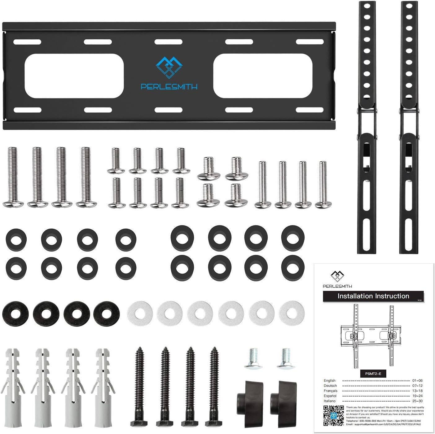 TV Wall Bracket Tilt, TV Mount for Most 26 - 65 inch Flat and Curved TVs up to 60KG, Max VESA 400X400mm, PSMT2 - E - Amazing Gadgets Outlet