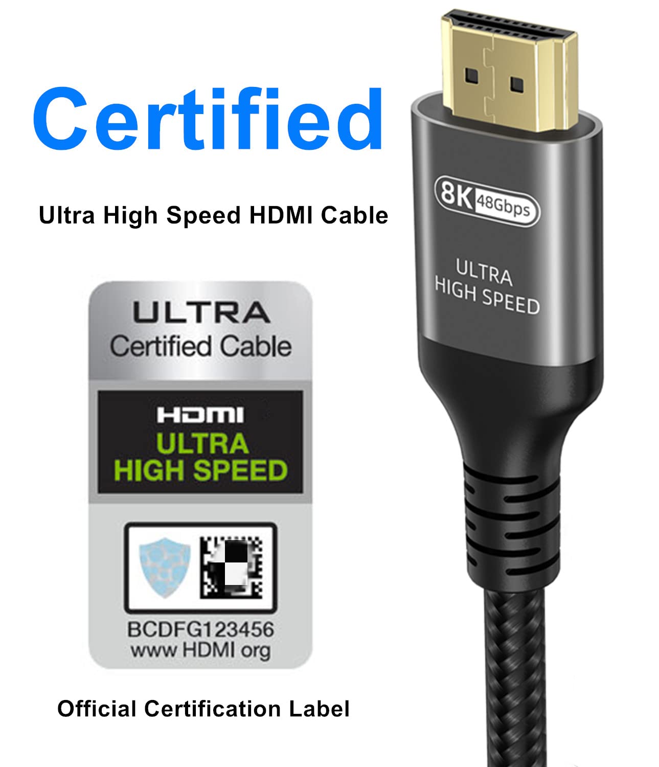 Ubluker 10K 8K 4K HDMI Cable 48Gbps 2M, Certified Ultra High Speed HDMI® Cable 4K 240Hz 144Hz 8K 60Hz 0.01ms HDR10+ ARC eARC HDCP2.3 Netflix Roku TV PC Monitor Projector PS5 4 Xbox   Import  Single ASIN  Import  Multiple ASIN ×Product customizati - Amazing Gadgets Outlet