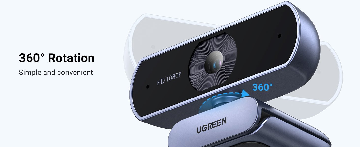 UGREEN USB Webcam, Full HD 1080P/30fps Webcam for PC, Webcam with Microphone, Clear Stereo Audio, Auto Light Correction, 85° View Web Cam for Live Streaming, Video Calling, Studying, Conferences - Amazing Gadgets Outlet