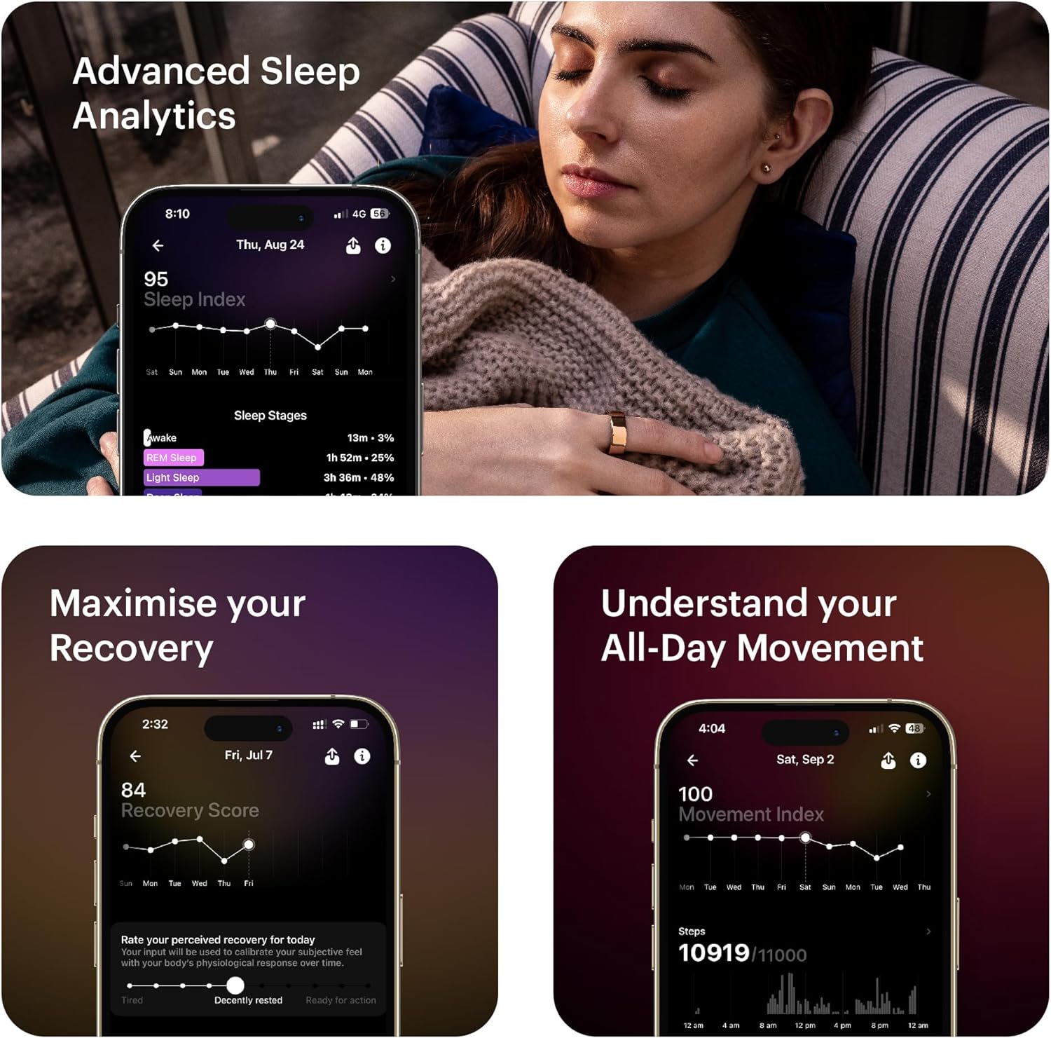 ULTRAHUMAN Ring AIR - Sleep - Tracking, Movement & Recovery,HRV, 6 Days Battery Life with Lifetime Free Subscription - Amazing Gadgets Outlet