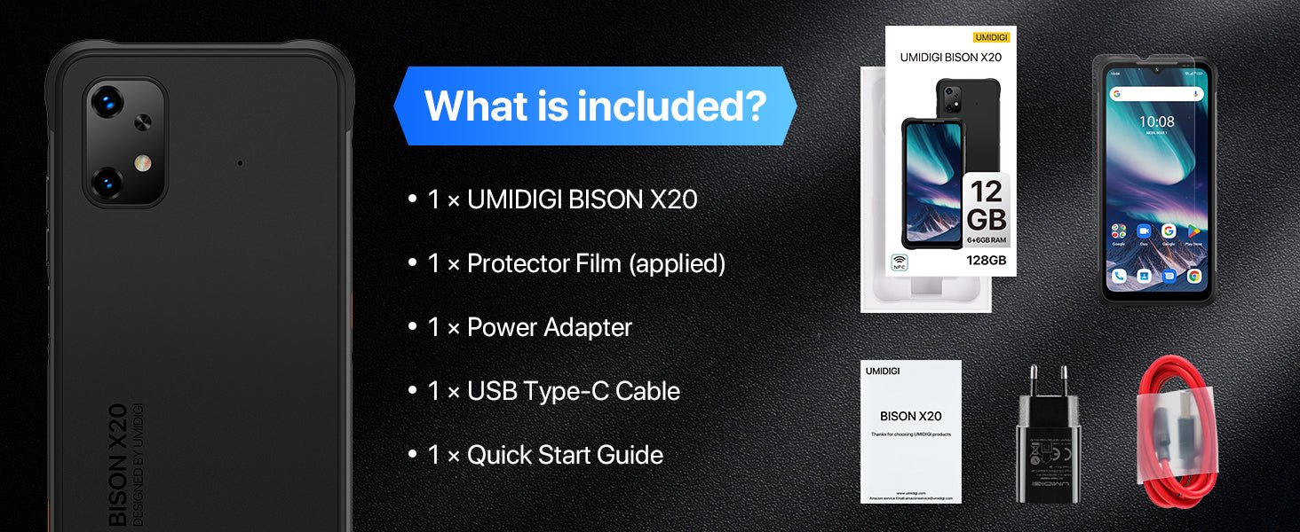 UMIDIGI BISON X20 Rugged Smartphone, 12GB RAM+128GB ROM(1TB), Android 13 Mobile Phones, 6000mAh, 6.53" HD+, 20MP Camera Phone with IP68/69K Waterproof, unlocked mobile phones Dual SIM 4G/NFC/OTG/GPS   Import  Single ASIN  Import  Multiple ASIN ×P - Amazing Gadgets Outlet