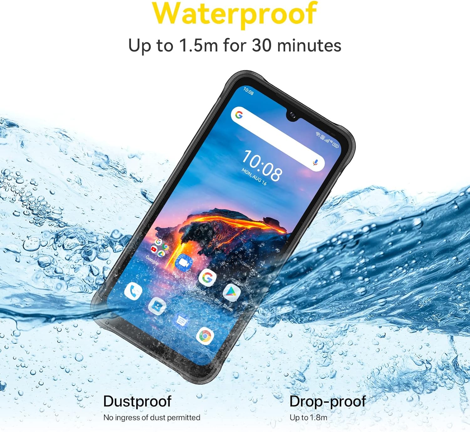 UMIDIGI Unlocked Rugged Smartphones, BISON Pro 4GB+128GB ROM Android 11 IP68/IP69K Helio G80 48MP Camera 6.3" FHD+ Waterproof Phone 5000mAh 18W Fast charge Global Version NFC Rugged Smartphone - Amazing Gadgets Outlet