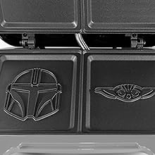 Uncanny Brands Star Wars Mandalorian Grilled Cheese Maker - Make Mando and Grogu Toasted Sandwiches - Lunch - Breakfast Kitchen Appliances - UK Plug - Amazing Gadgets Outlet