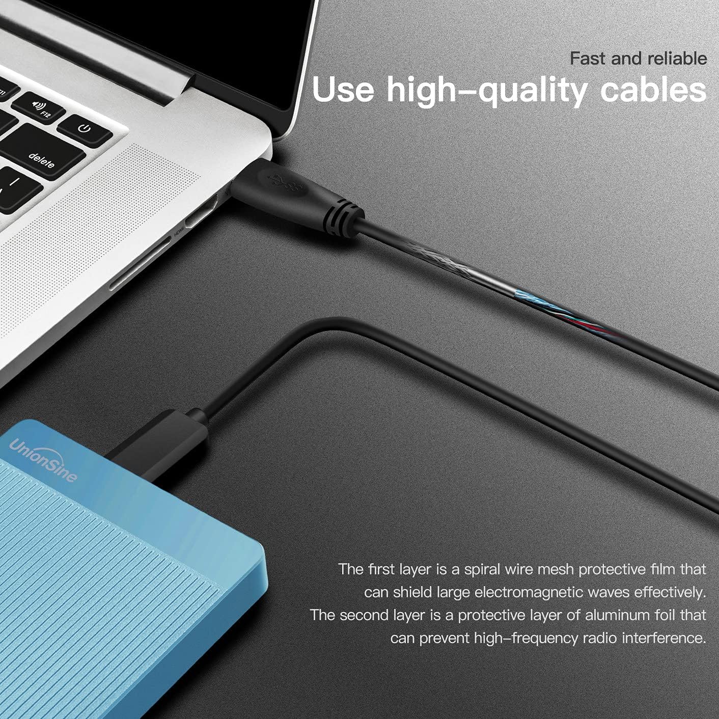 UnionSine External Hard Drive 500GB Ultra Slim Portable Hard Drive USB 3.0 HDD Storage Compatible for PC,Mac, Laptop, Xbox, Xbox one, PS4(Blue) HD2510 - Amazing Gadgets Outlet