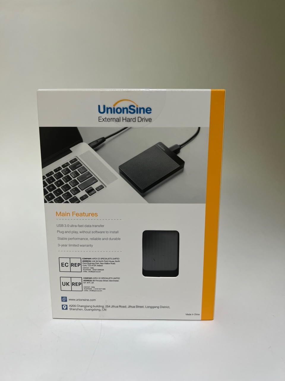 UnionSine External Hard Drive 500GB Ultra Slim Portable USB 3.0 HDD Storage Compatible for PC,Mac, Laptop, Xbox, Xbox one, PS4(Black) HD2510 - Amazing Gadgets Outlet