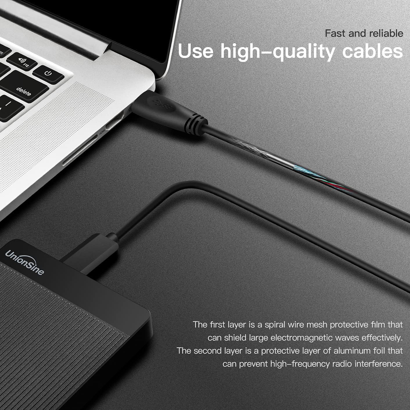 UnionSine External Hard Drive 500GB Ultra Slim Portable USB 3.0 HDD Storage Compatible for PC,Mac, Laptop, Xbox, Xbox one, PS4(Black) HD2510 - Amazing Gadgets Outlet