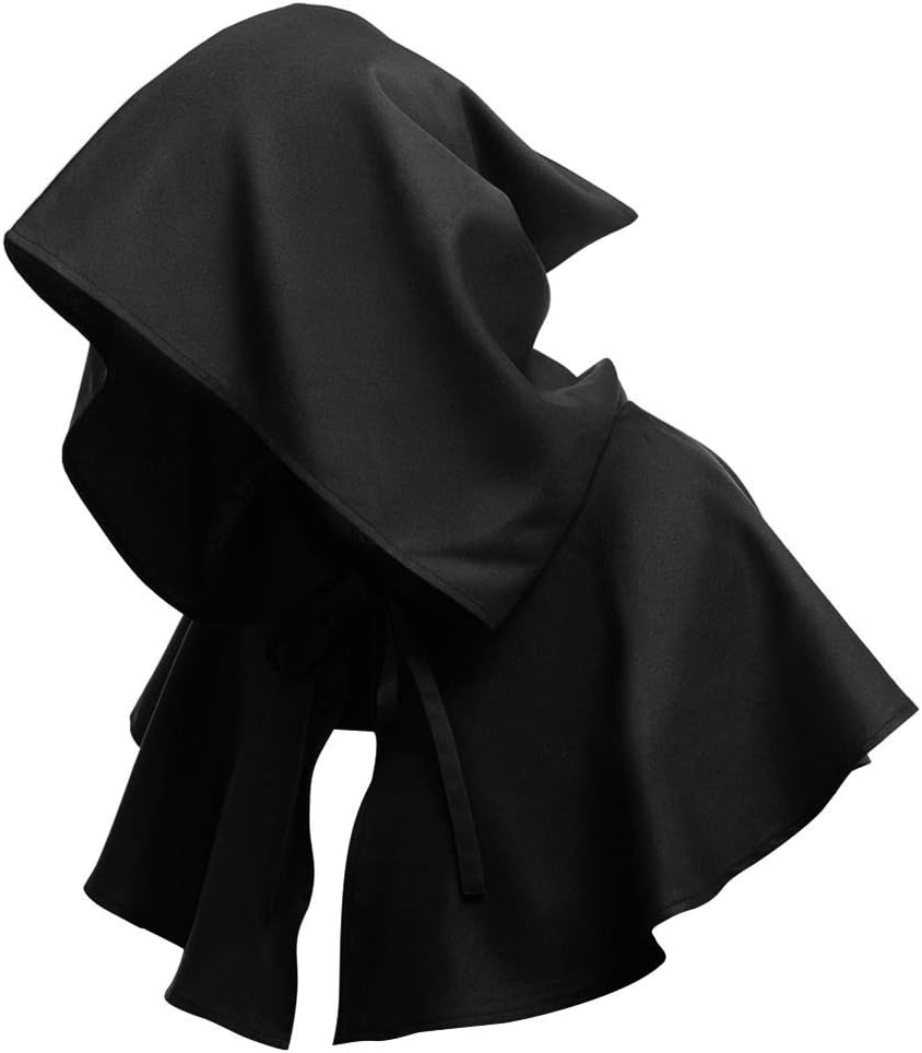 Unisex Medieval Cowl Hat, Hood Gothic Cape Cloak Cowl Vintage Friar Costume Medieval Cloak Women Mens Medieval Cape Hooded Robe Cloak Men Wizard Cloak Witch Cape Adult Vampire Death Devil Cloak - Amazing Gadgets Outlet