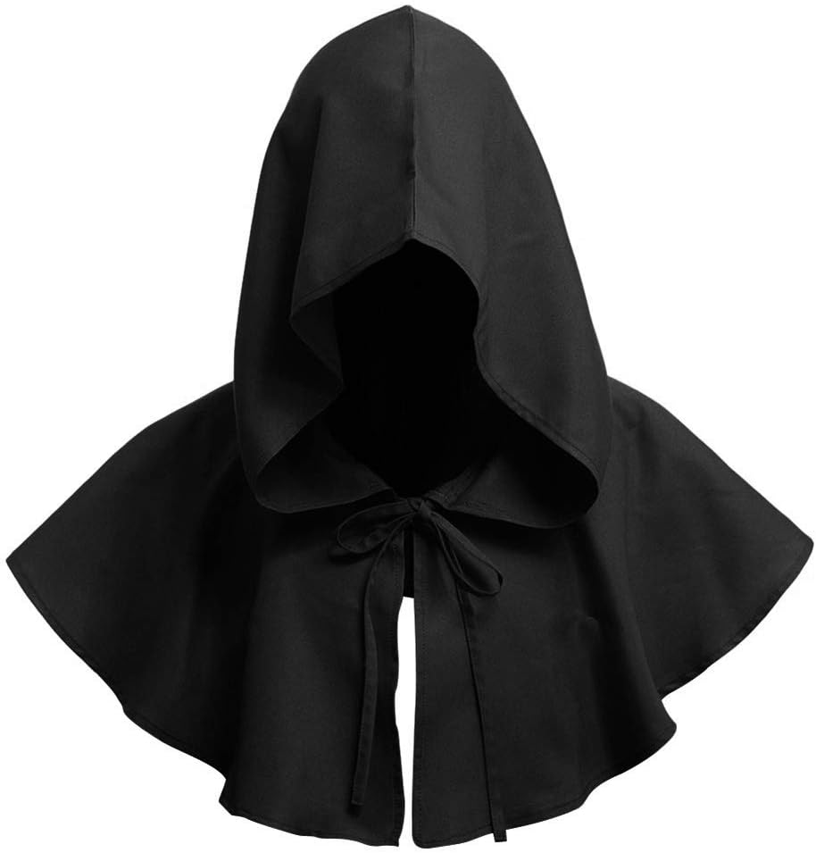 Unisex Medieval Cowl Hat, Hood Gothic Cape Cloak Cowl Vintage Friar Costume Medieval Cloak Women Mens Medieval Cape Hooded Robe Cloak Men Wizard Cloak Witch Cape Adult Vampire Death Devil Cloak - Amazing Gadgets Outlet