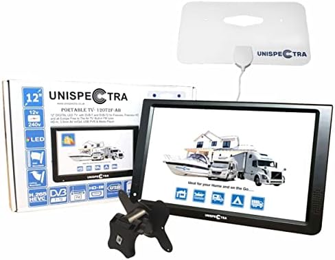 Unispectra® 12 inch 12V TV or 240V HD LED Digital DVB - T/T2 (Freeview) & FM Tuners. HDMI, USB PVR & Media Player. Ideal 12v TVs for Motorhomes, Campervan, Caravan TV, Camping, Trucks, Kitchen - Amazing Gadgets Outlet