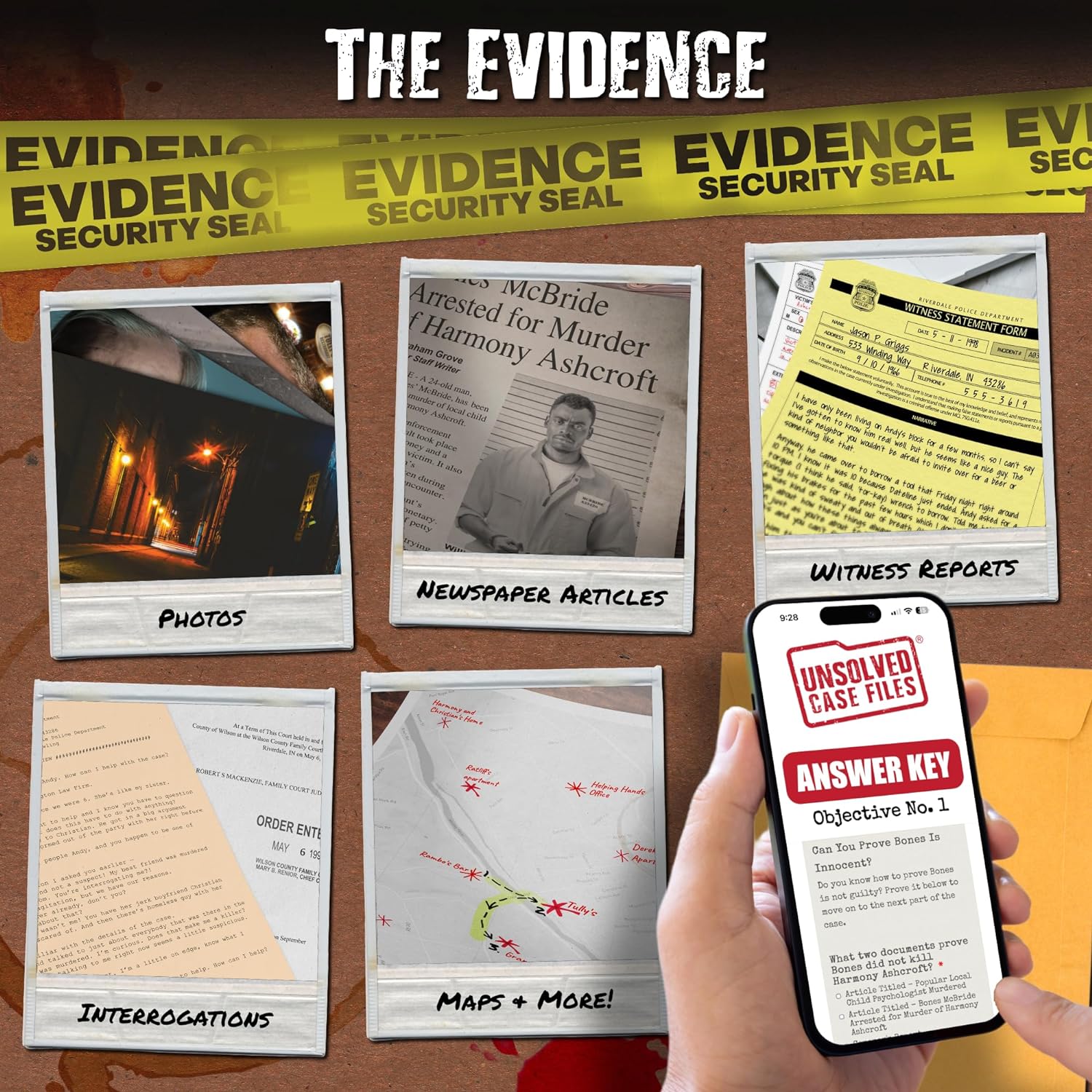 Unsolved Case Files | Ashcroft, Harmony - Cold Case Murder Mystery Game - Can You Solve The Crime? Who Killed Harmony? For Ages 14 and up - Amazing Gadgets Outlet