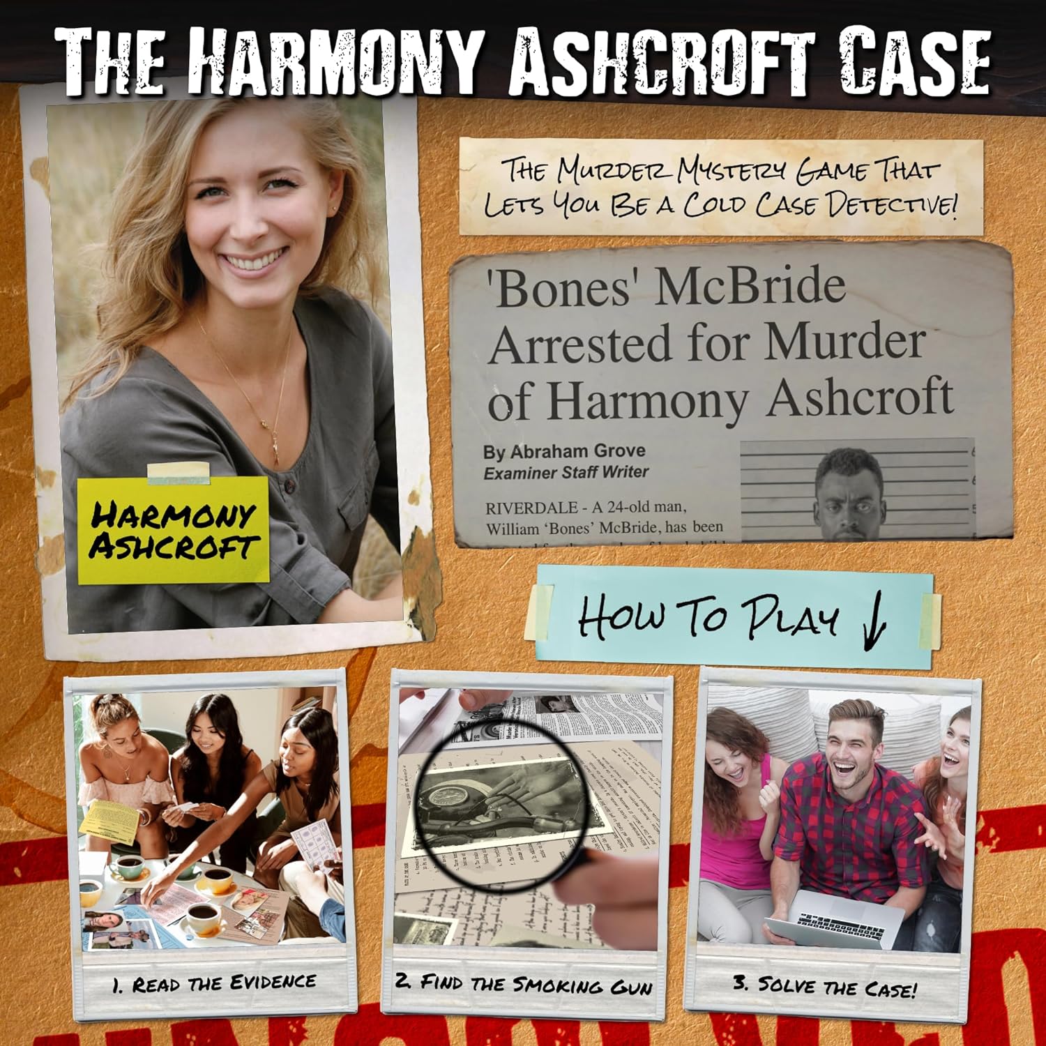 Unsolved Case Files | Ashcroft, Harmony - Cold Case Murder Mystery Game - Can You Solve The Crime? Who Killed Harmony? For Ages 14 and up - Amazing Gadgets Outlet