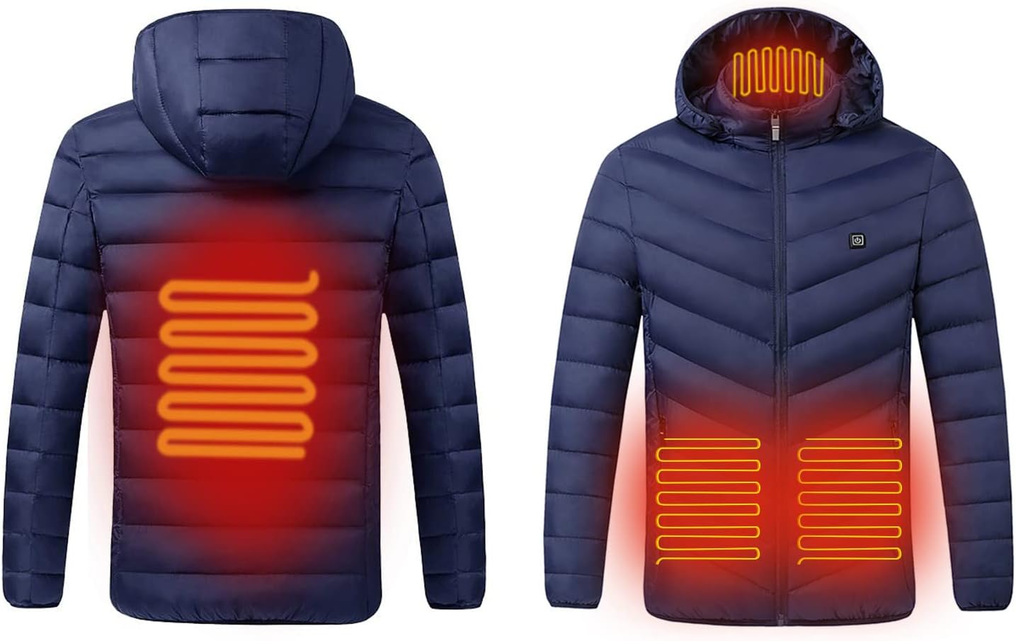 Upgraded Heated Jacket for Men Women Clearance Electric Heated Coat with 15 Heating Zones USB Rechargeable Heating Down Jackets 3 Adjustable Temperature Washable Heated Clothing Camping Hiking Golf - Amazing Gadgets Outlet