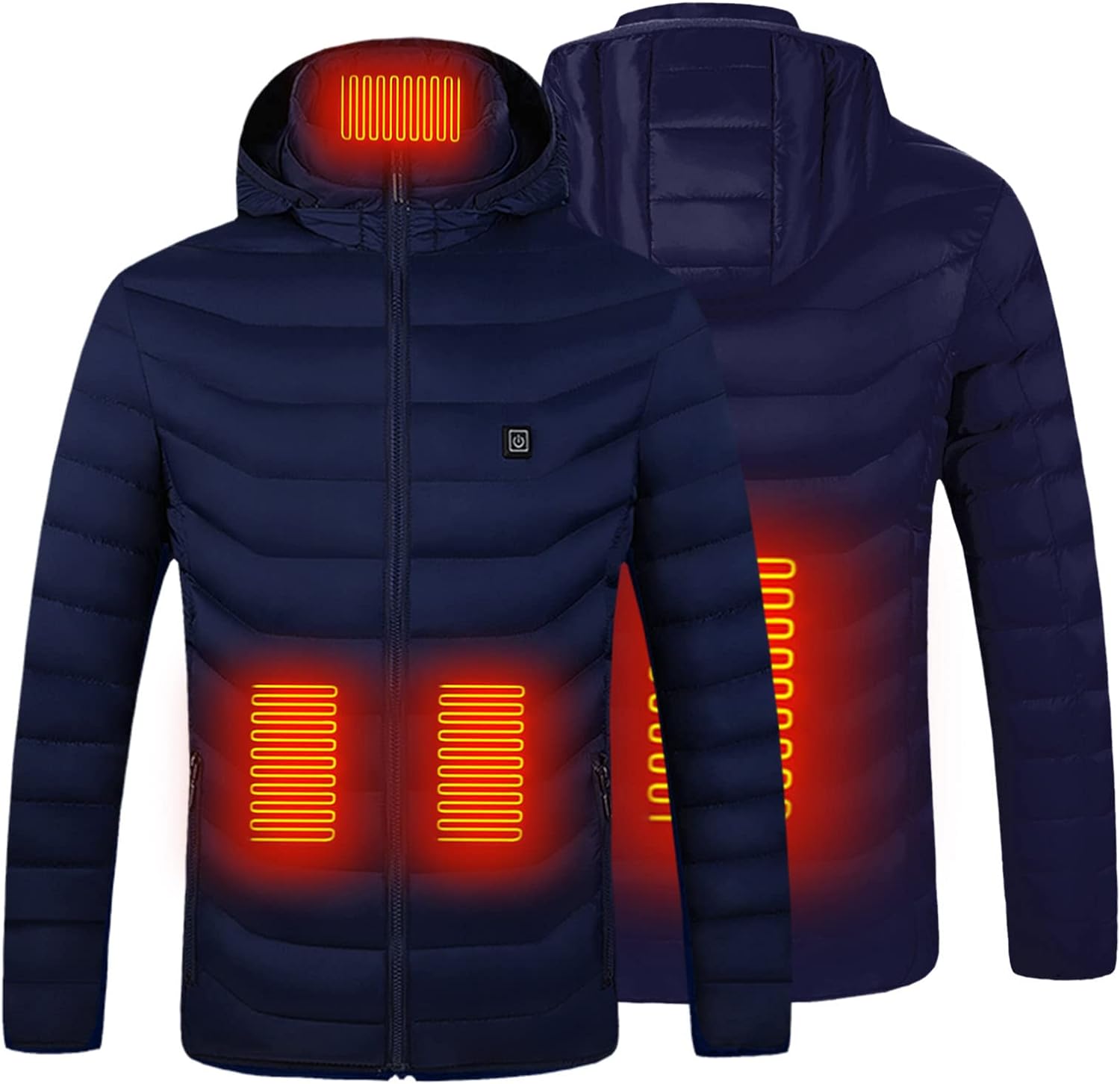 Upgraded Heated Jacket for Men Women Clearance Electric Heated Coat with 15 Heating Zones USB Rechargeable Heating Down Jackets 3 Adjustable Temperature Washable Heated Clothing Camping Hiking Golf - Amazing Gadgets Outlet