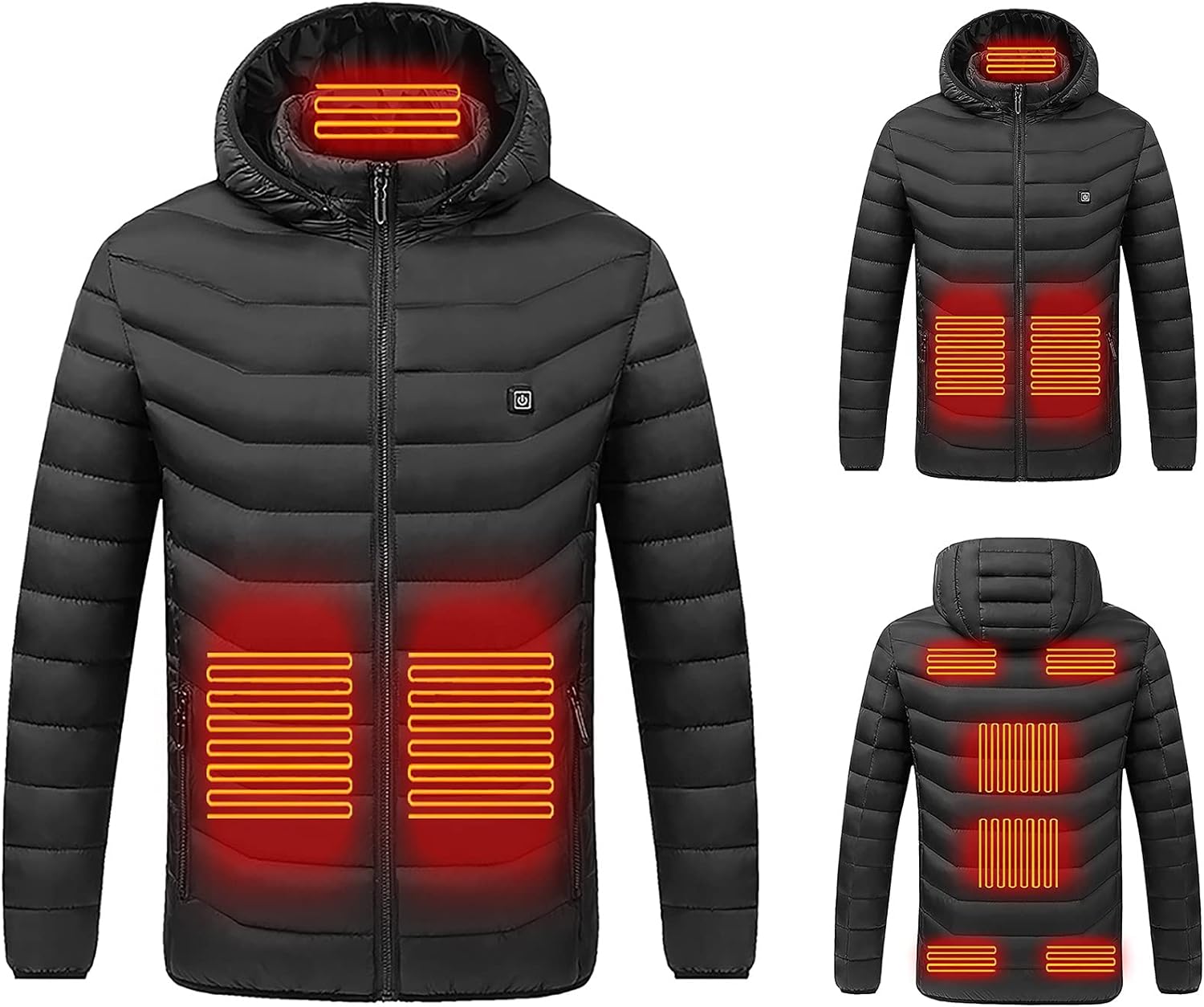 Upgraded Heated Jacket for Men Women Clearance Electric Heated Coat with 15 Heating Zones USB Rechargeable Heating Down Jackets 3 Adjustable Temperature Washable Heated Clothing Camping Hiking Golf - Amazing Gadgets Outlet