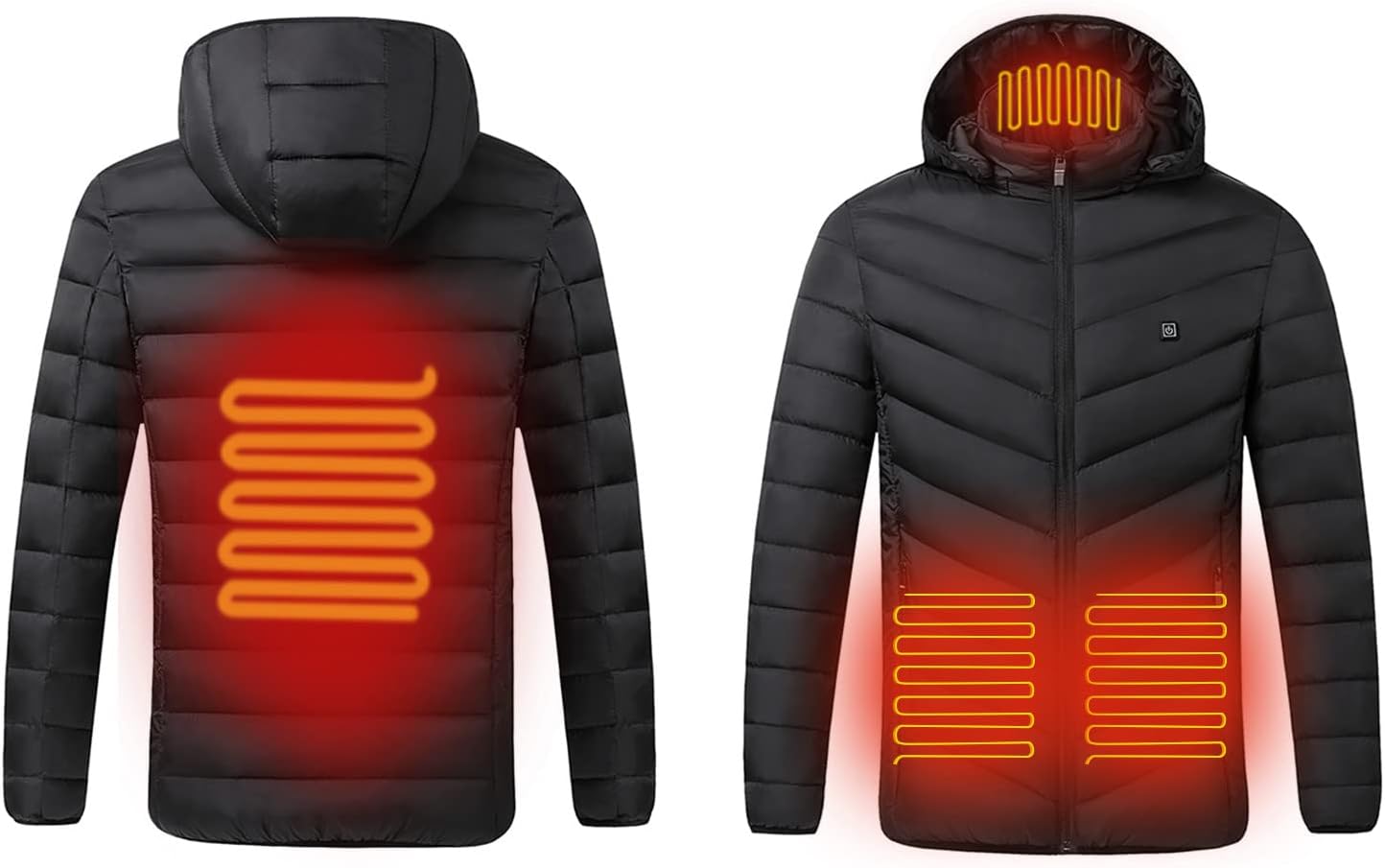 Upgraded Heated Jacket for Men Women Clearance Electric Heated Coat with 15 Heating Zones USB Rechargeable Heating Down Jackets 3 Adjustable Temperature Washable Heated Clothing Camping Hiking Golf - Amazing Gadgets Outlet