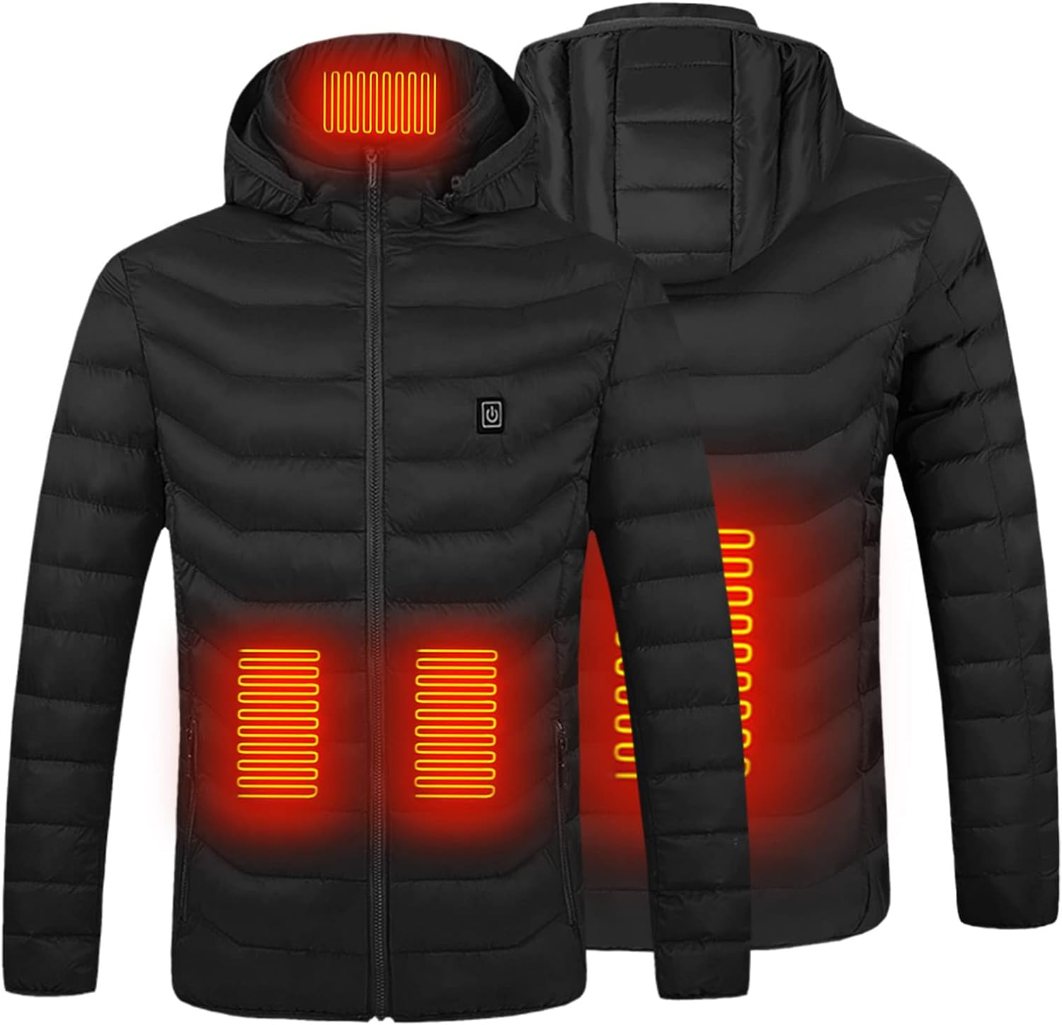 Upgraded Heated Jacket for Men Women Clearance Electric Heated Coat with 15 Heating Zones USB Rechargeable Heating Down Jackets 3 Adjustable Temperature Washable Heated Clothing Camping Hiking Golf - Amazing Gadgets Outlet