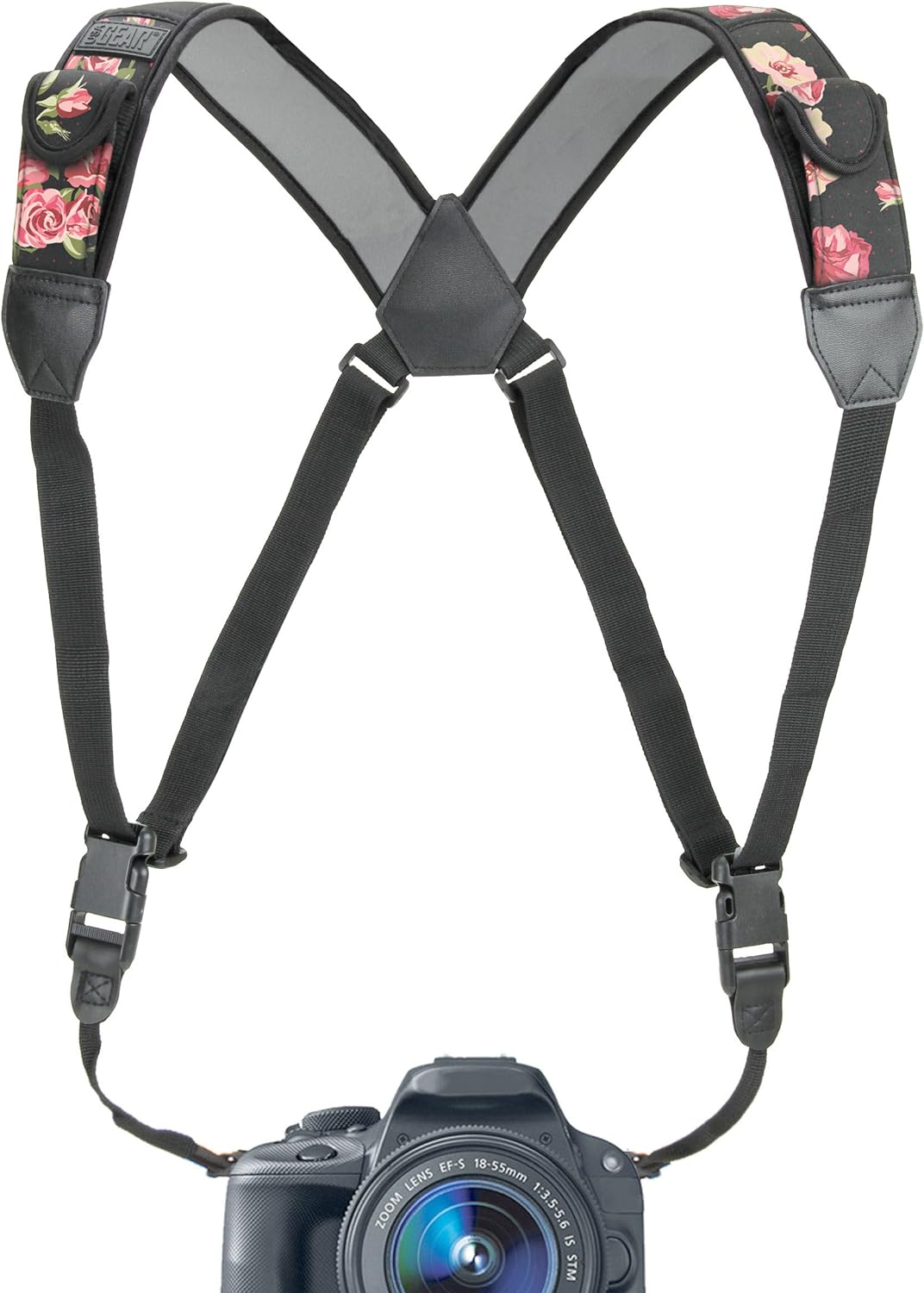 USA Gear DSLR Camera Strap Chest Harness with Southwest Neoprene Pattern and Accessory Pockets - Compatible with Canon, Nikon, Fujifilm, Sony More Point & Shoot, Mirrorless Cameras - Amazing Gadgets Outlet