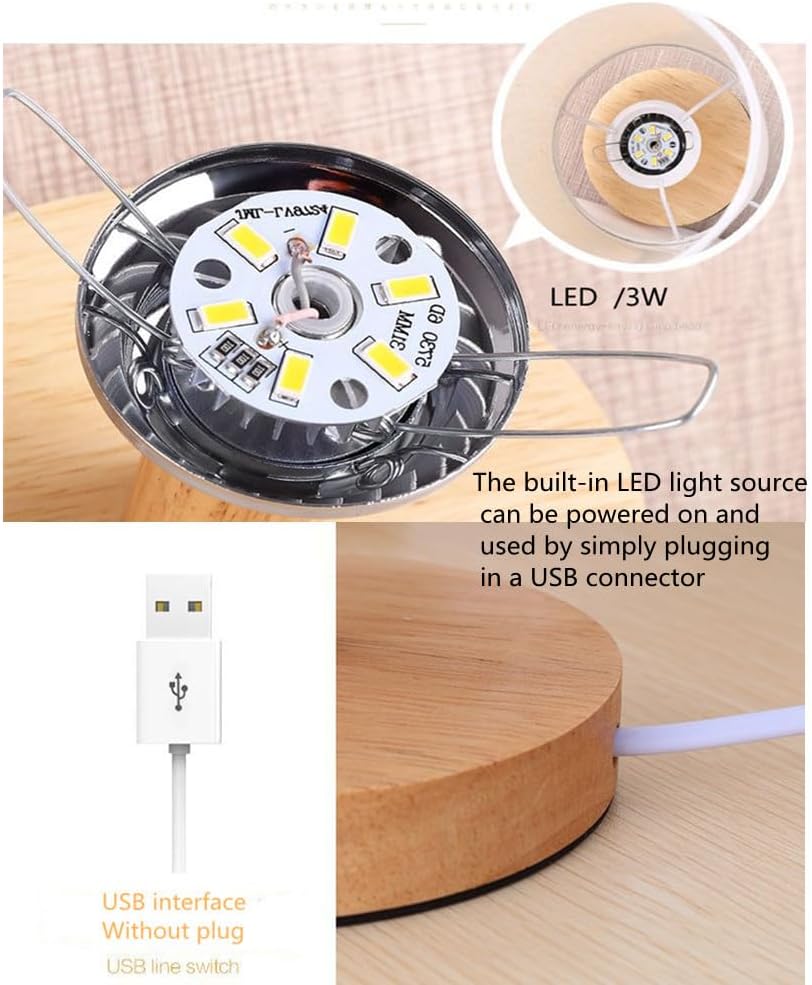 USB Bedside Circular Table Desk Lamp,Solid Wood Base with Flaxen Fabric Shade for Bedroom Living Room,Warm Light Small Table Lamp for Bedroom, Living Room,Nightstand,Office - Amazing Gadgets Outlet