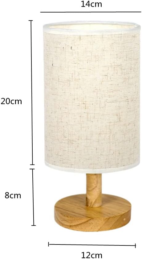 USB Bedside Circular Table Desk Lamp,Solid Wood Base with Flaxen Fabric Shade for Bedroom Living Room,Warm Light Small Table Lamp for Bedroom, Living Room,Nightstand,Office - Amazing Gadgets Outlet