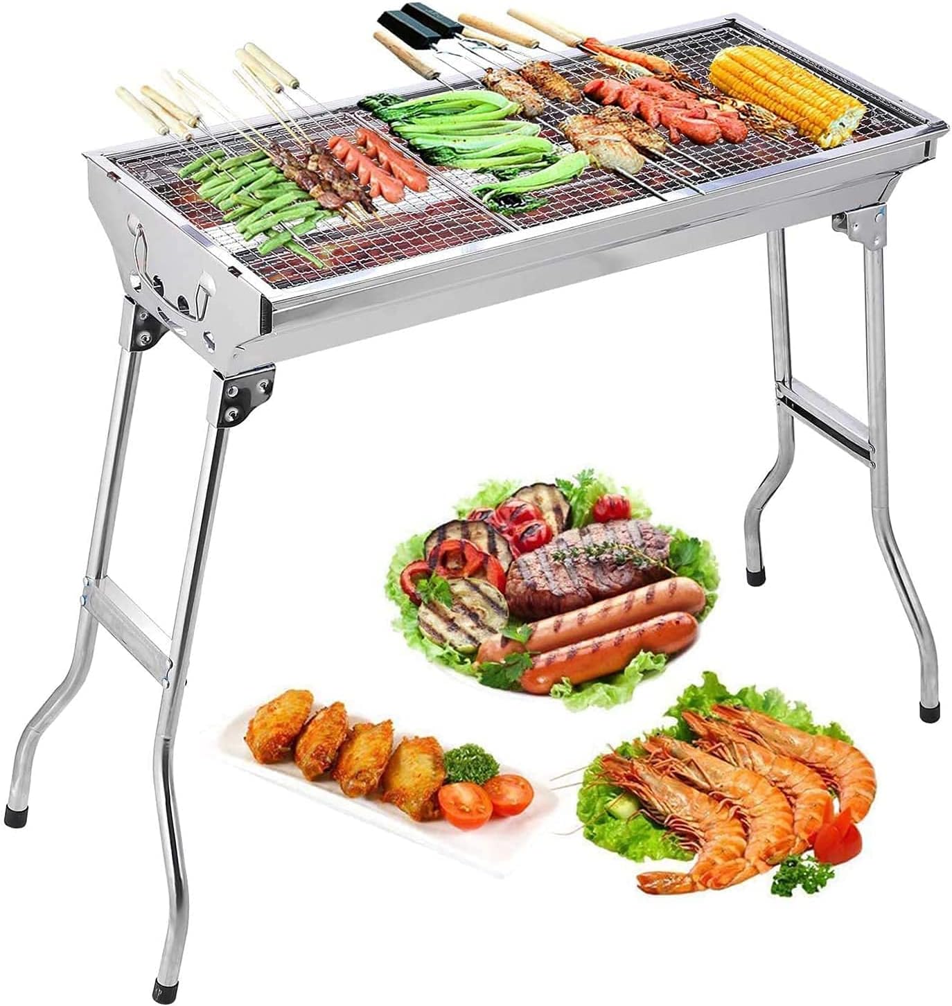 Uten Barbecue Grill, Stainless Steel BBQ, Large Folding Portable BBQ Grill, Charcoal Grill for Outdoor Cooking Camping Hiking Picnics   Import  Single ASIN  Import  Multiple ASIN ×Product customization General Description Gallery Rev - Amazing Gadgets Outlet