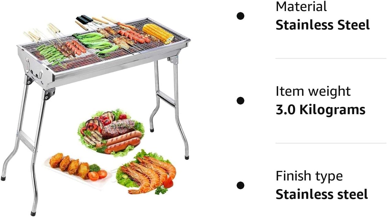 Uten Barbecue Grill, Stainless Steel BBQ, Large Folding Portable BBQ Grill, Charcoal Grill for Outdoor Cooking Camping Hiking Picnics   Import  Single ASIN  Import  Multiple ASIN ×Product customization General Description Gallery Rev - Amazing Gadgets Outlet