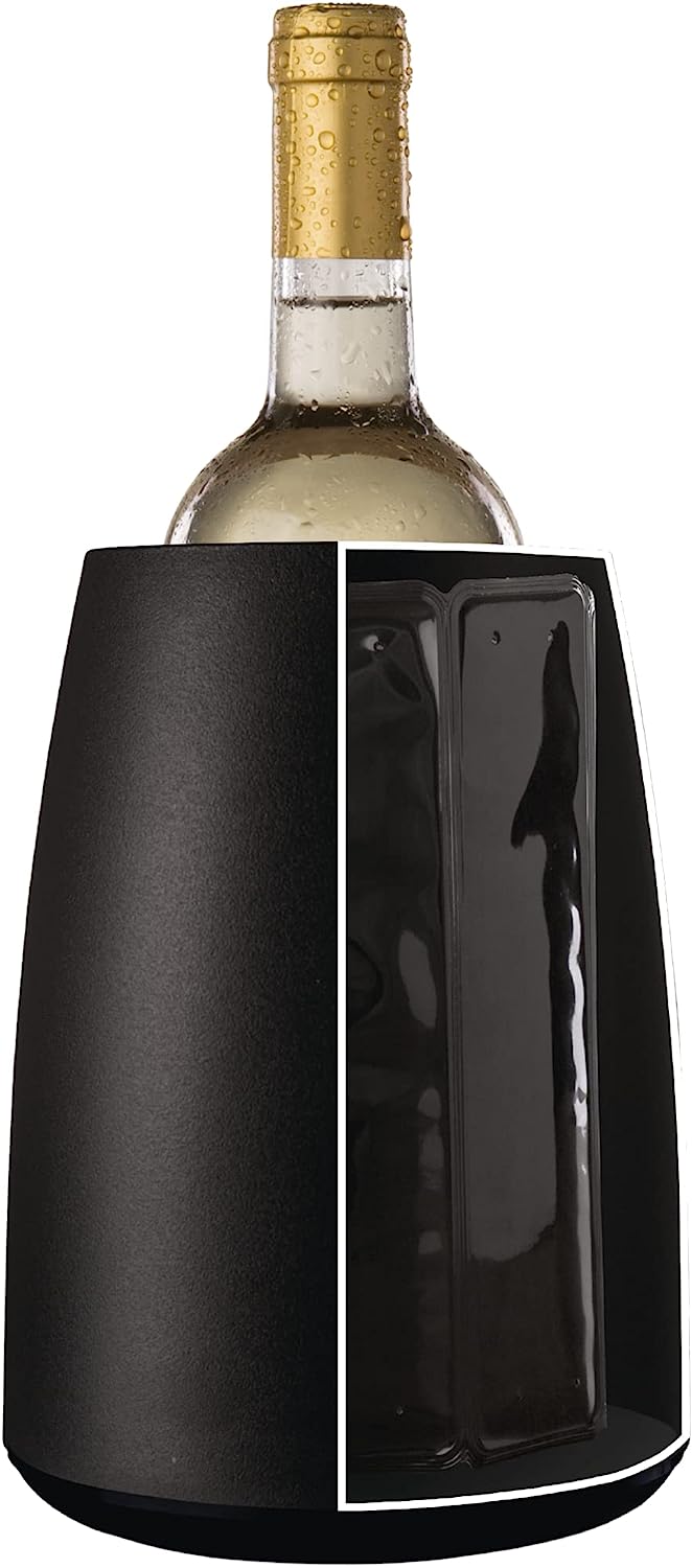Vacu Vin Rapid Ice Elegant Wine Cooler - Black - Amazing Gadgets Outlet