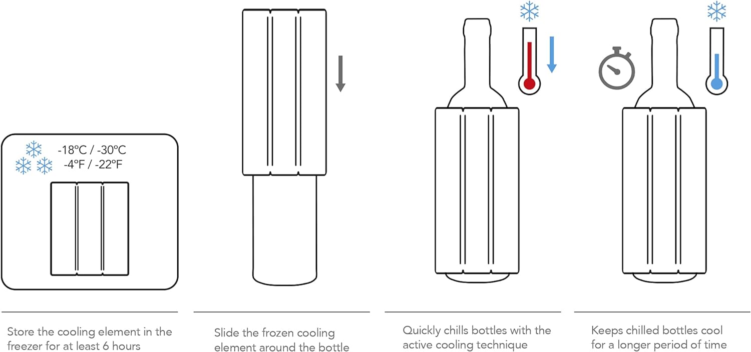 Vacu Vin Rapid Ice Elegant Wine Cooler - Stainless Steel - Amazing Gadgets Outlet