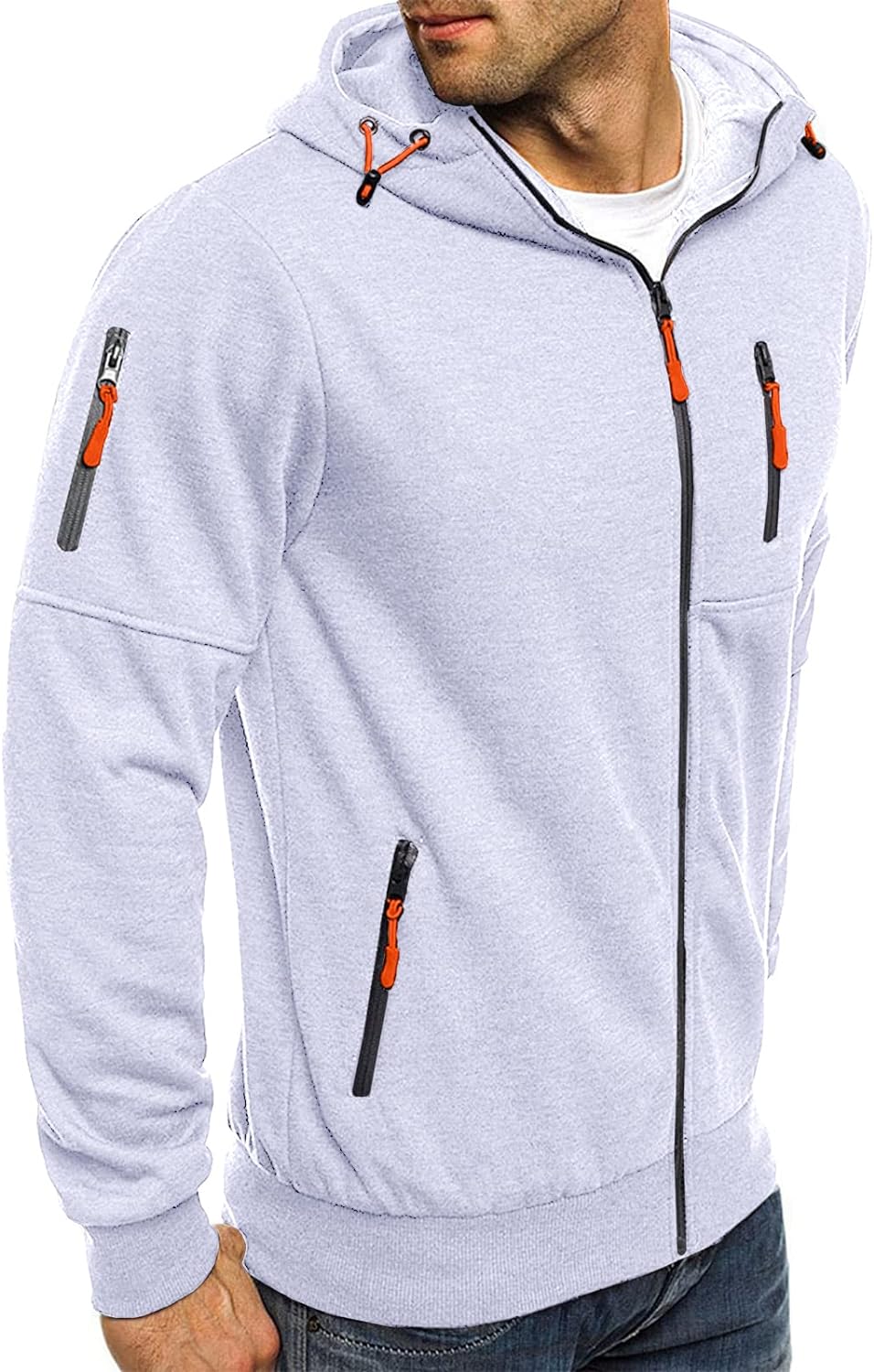 VANVENE Mens Hoodies Sweatshirt Zip Up Lightweight Jackets Jumper Sweater - Amazing Gadgets Outlet