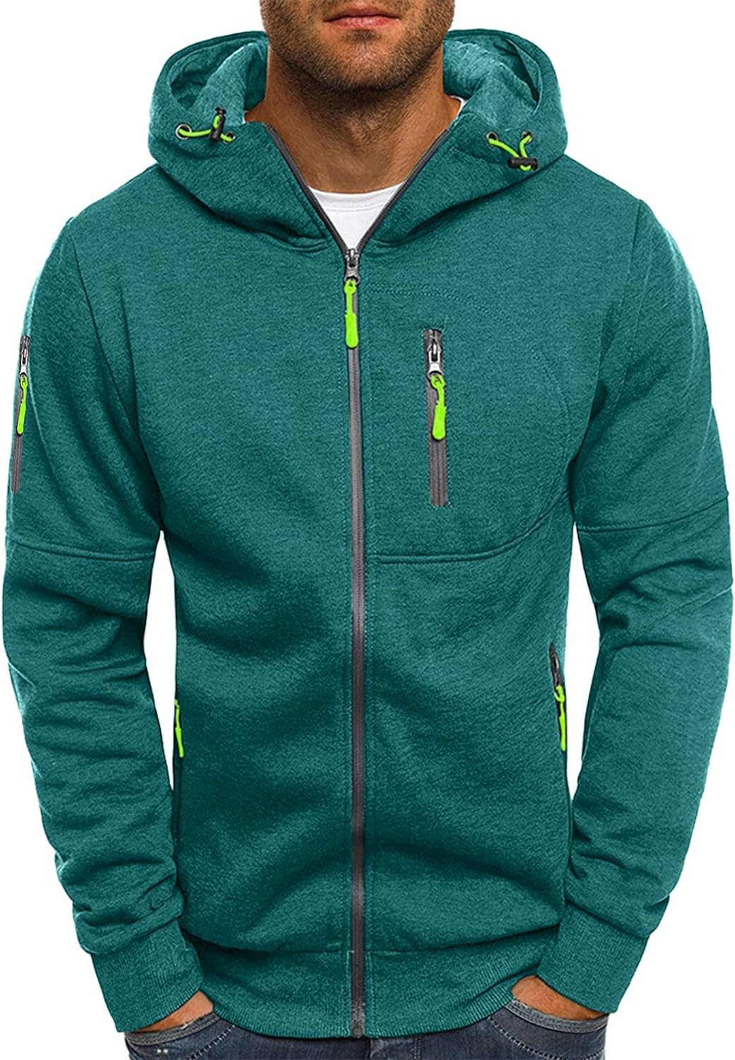 VANVENE Mens Hoodies Sweatshirt Zip Up Lightweight Jackets Jumper Sweater - Amazing Gadgets Outlet